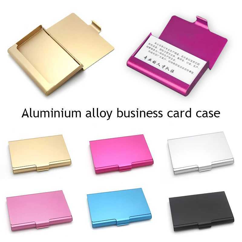 Wholesale Fashion Business Card Holder Aluminum Alloy Box Card Organizer Women Men Metal s Case Thin Purse Wallet Z250621