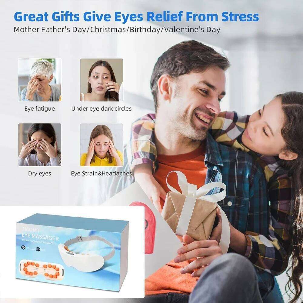 Electric Massager Nano Steam Mask Hot Compress Glasses Steamer Bluetooth Relief Dry Eye Fatigue Dark Circles Tired