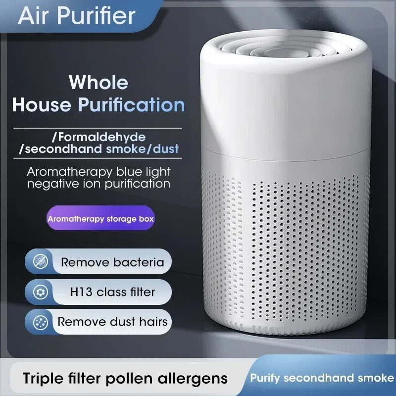 Mini Desktop Air Purifier HEPA Filtered Air Purified Air with Fragrance Negative Ion Purifier Air Cleaner HEPA Filter 250617