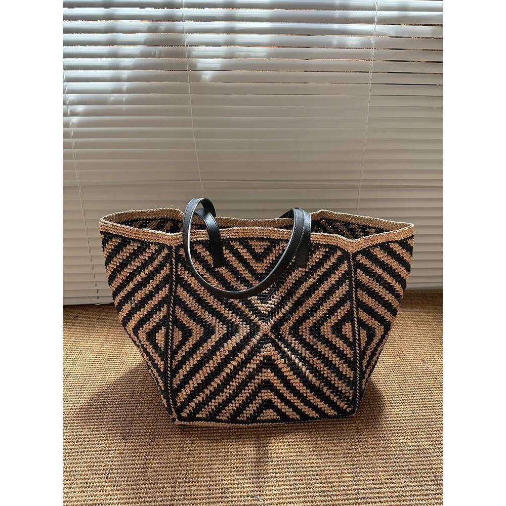 Classic Fashion Lafite Straw Woven Underarm Casual Women's Tote Street Shopping Shoulder Bag