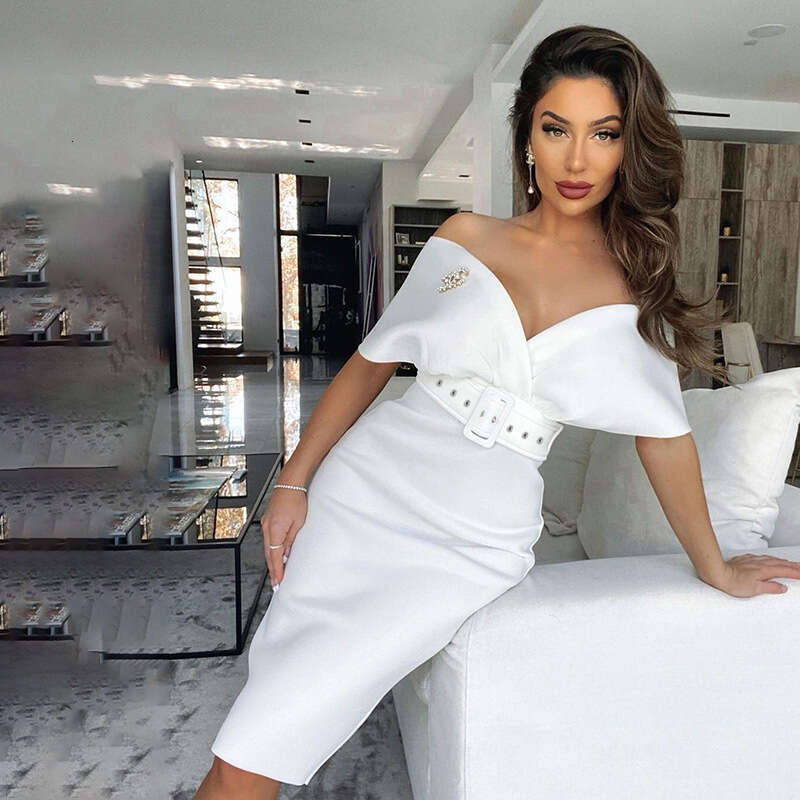 Long Dress Women S Autumn New Elegant Off Shoulder High Waist Waist Enhancing Belted Airy Dress Sexy Long Skirt