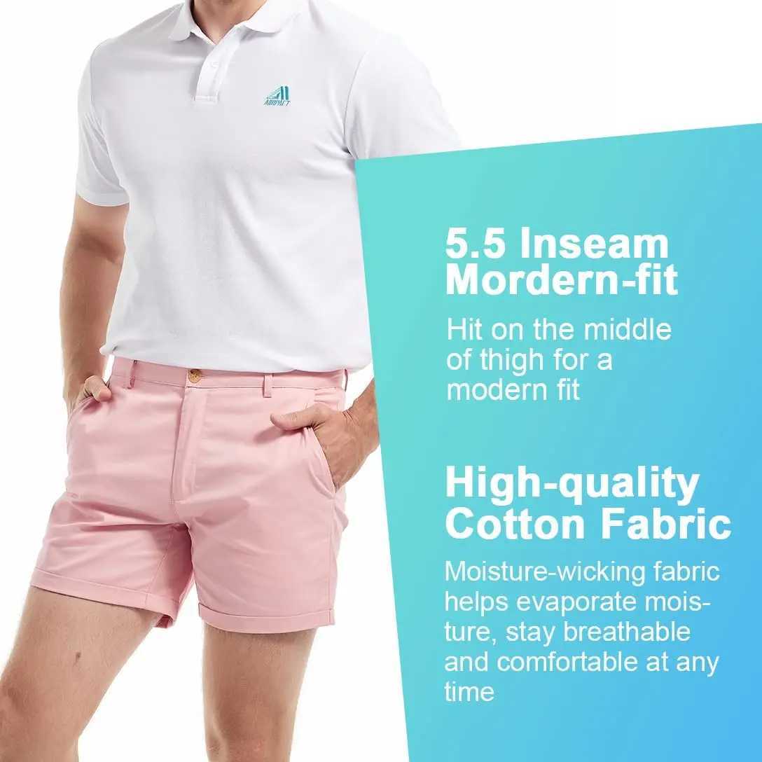 AIMPACT Mens Summer Slim-fit 5 Inseam Flat-Front Stretch Solid Color Cargo Shorts AM2355 W250621