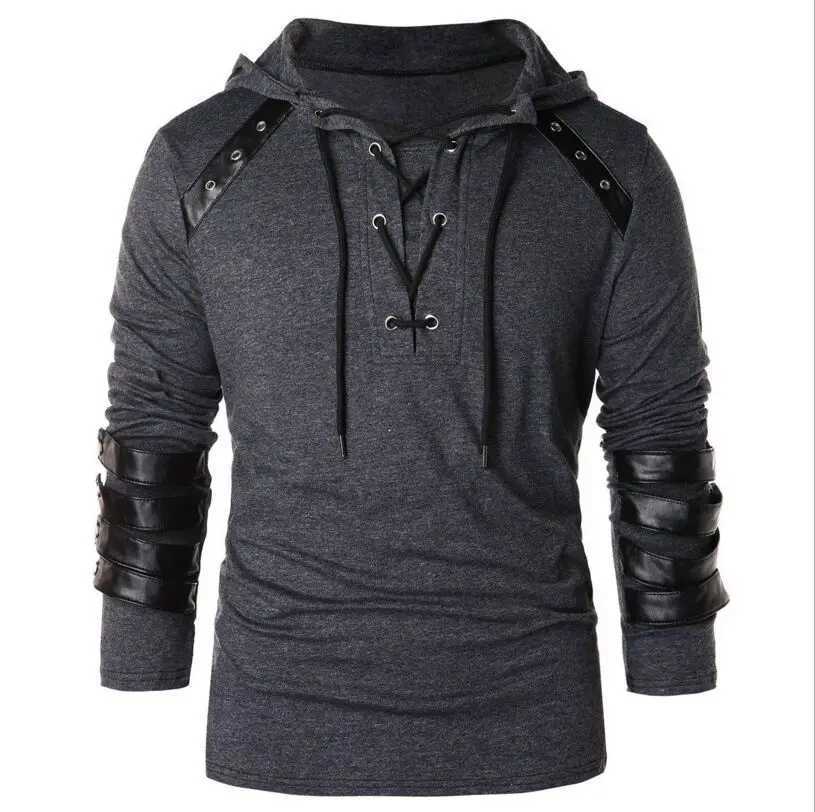 Adult Men Autumn Coat Drawstring Pullover Hoodie Oversized Long Sleeve Casual Sweatshirt XJ250621