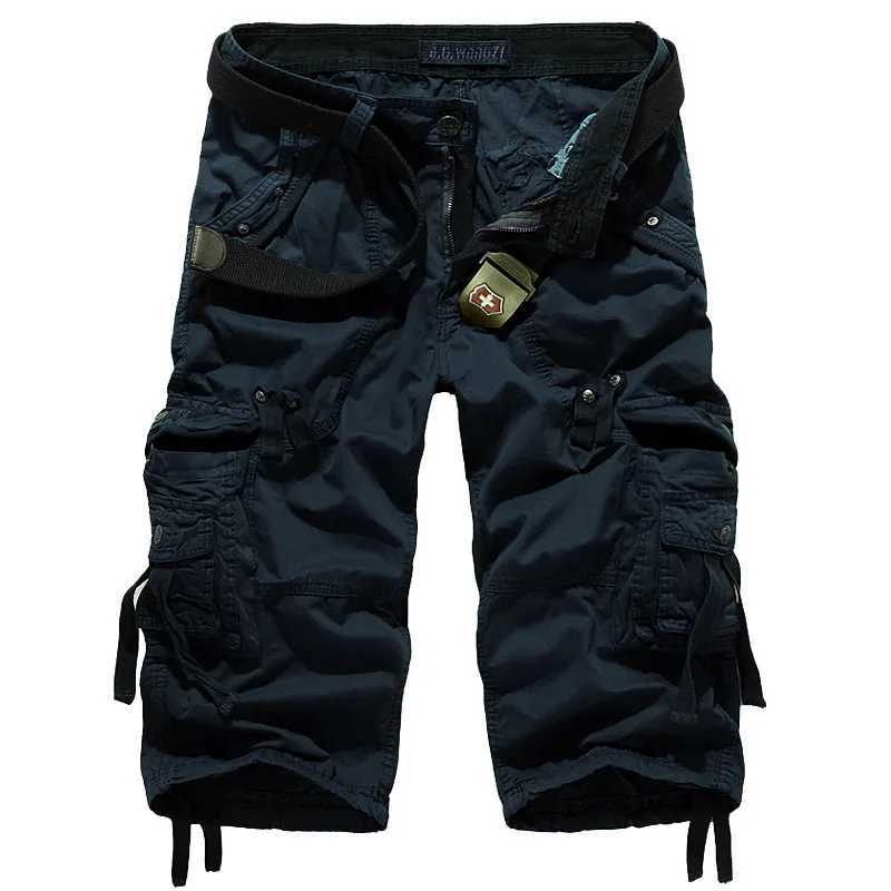 2025 Summer New High Quality Cargo Shorts Men Casual Workout Military Mens Shorts Multi Pocket Knee Length Short Pants W250621