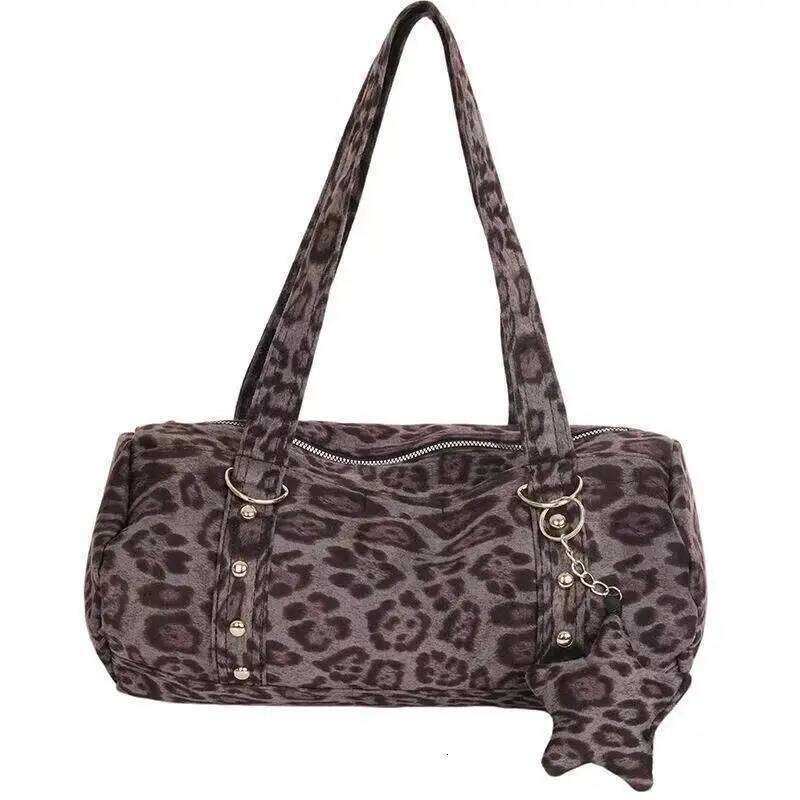 Leopard Print For Woman Fashion Single Shoulder Y2k Personalized Street Style Armpit Large Capacity Camouflage Handheld Bag