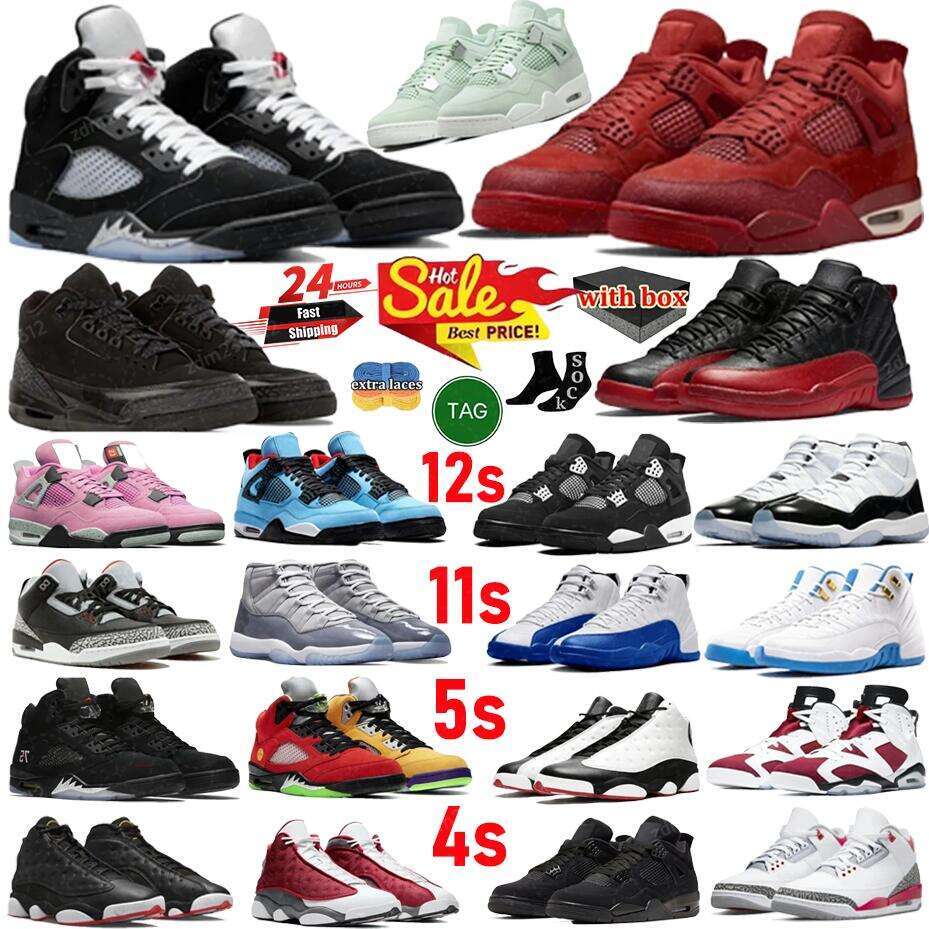 Basketball Shoes 3s 4s 5s 11s 12s Black Cat White Cement Fire Red Thunder Brick Metallic Reimagined Cool Grey University Blue Blueberry Retro Flu Game Men Women