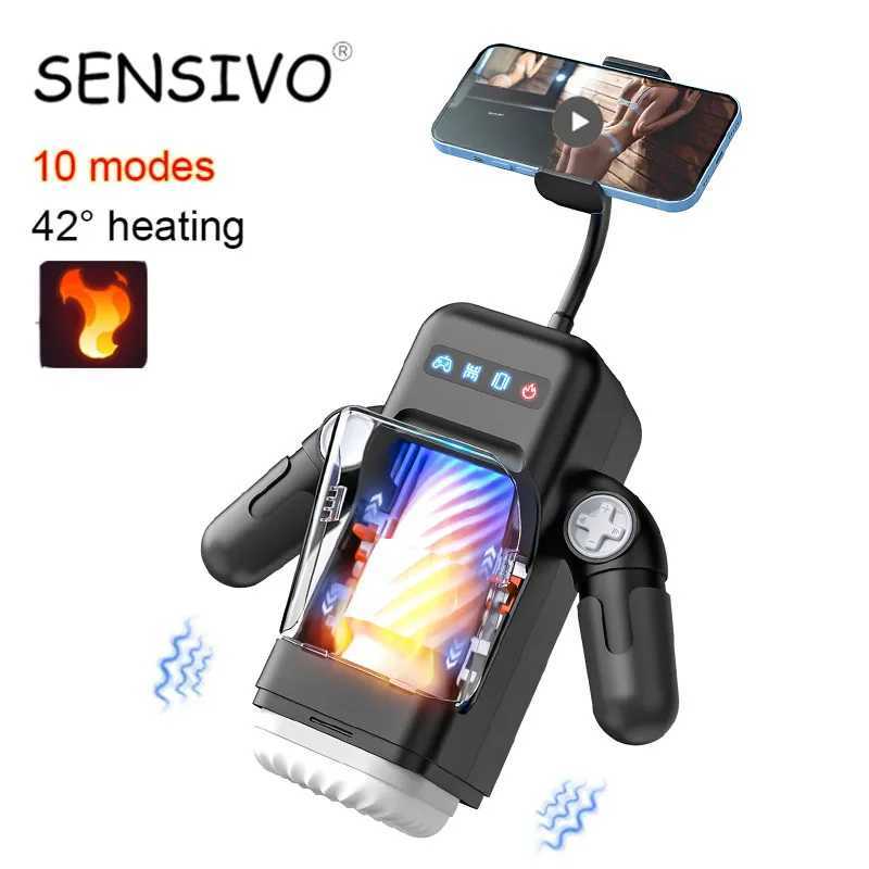 SENSIVO Robot Automatic Male Masturbator Vibration Blowjob Machine Silicone Vagina Masturbation Cup Sex Toys Adult Goods for Men W250621