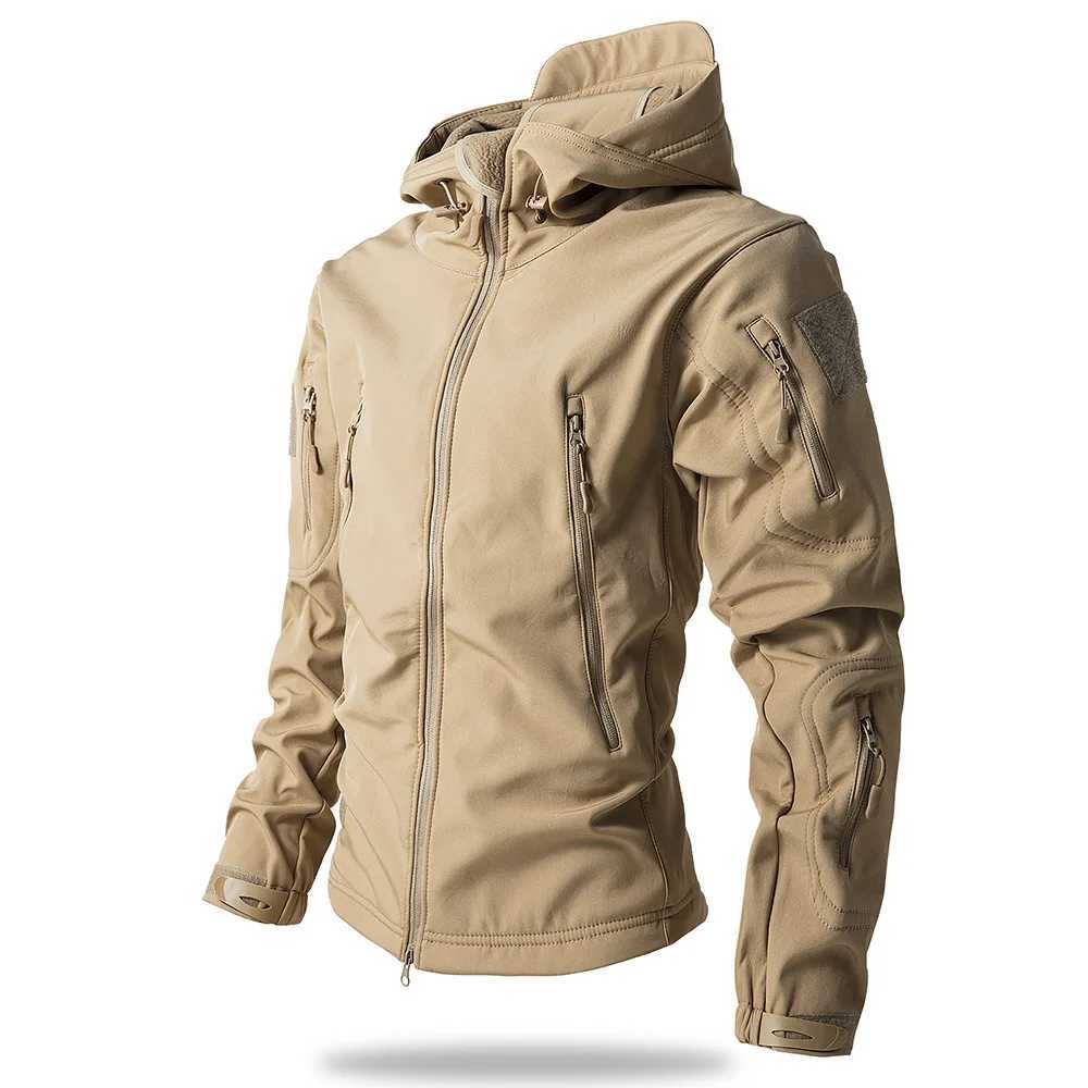5XL 6XL Sharkskin Soft-shell Hard Shell Camo Fleece Thick Tactical Suit Hooded Coat Manufacturers Handsome Outdoor Jacket XJ250621