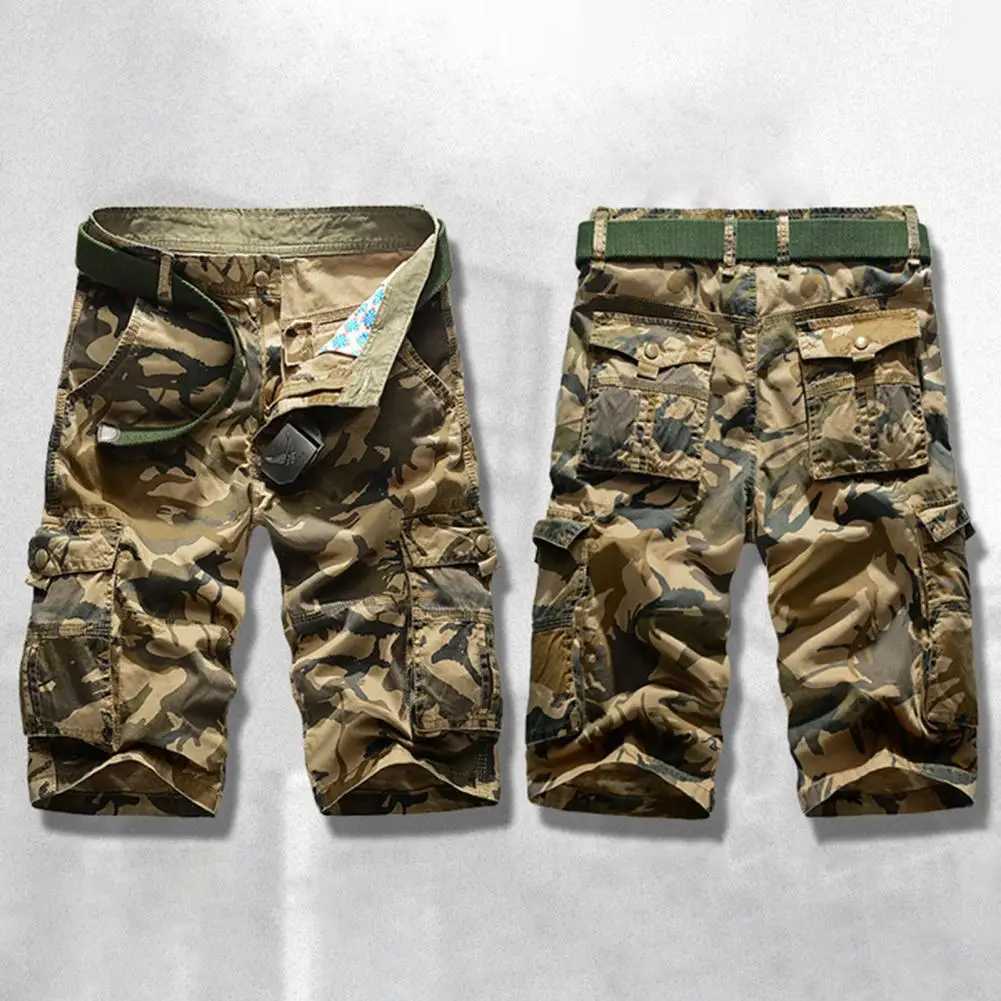 Mens Military Cargo Shorts 2023 New Army Camouflage Shorts Men Cotton Loose Work Casual Short Cargo Pants W250621