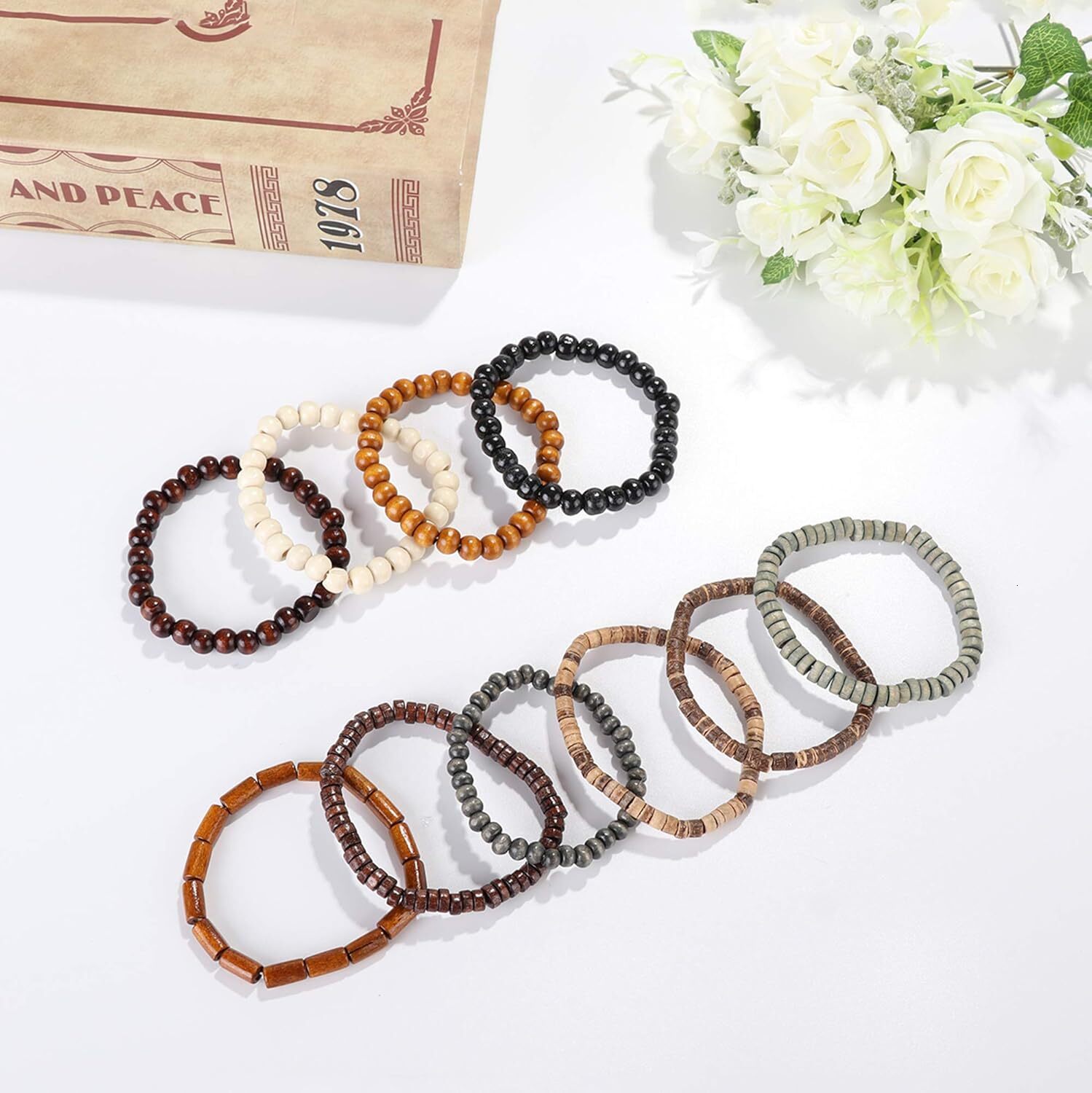 Buddhist Consecration Sandalwood Beaded Bracelet for Men Women Buddhist Beads Elastic Attract Prosperity Ward Off Evil