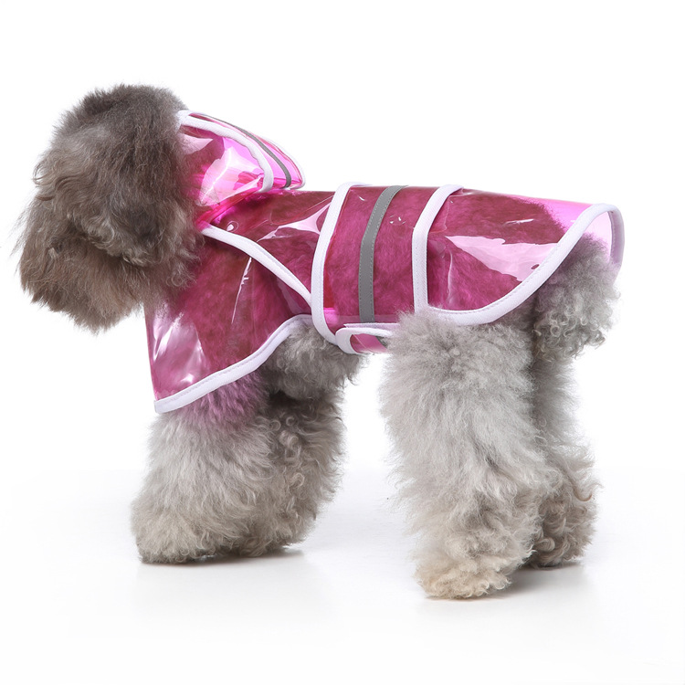 Dog Raincoat, Adjustable Dog Rain Jacket Clear Hooded Double Layer, Waterproof Poncho with Reflective Strip Straps for Small Medium Large Puppies XXL 