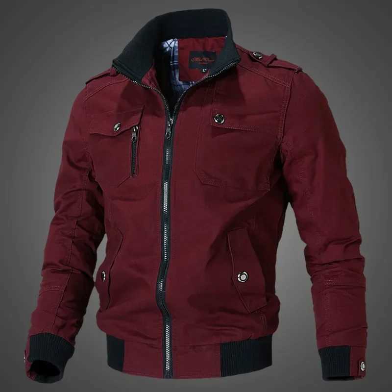 Thin Mens Jacket Korean Style Fashion Stand Collar Spring Autumn Cargo Jacket Coat XJ250621