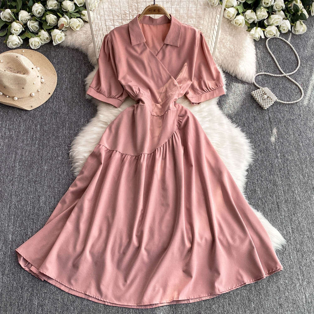 Long Dress Star Style Hepburn Inspired French Mid Length Waist Slimming Goddess A Line Dress Sexy Long Skirt