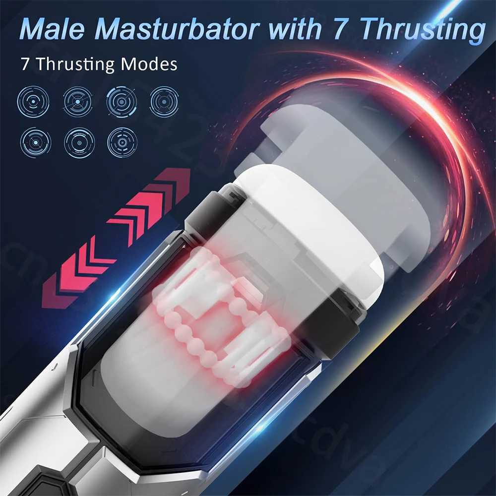 Automatic Male Masturbator Cup 7 Thrusting Vibration Electric Male Masturbators Penis Stimulation Adult Male Sex Toys for Men W250621