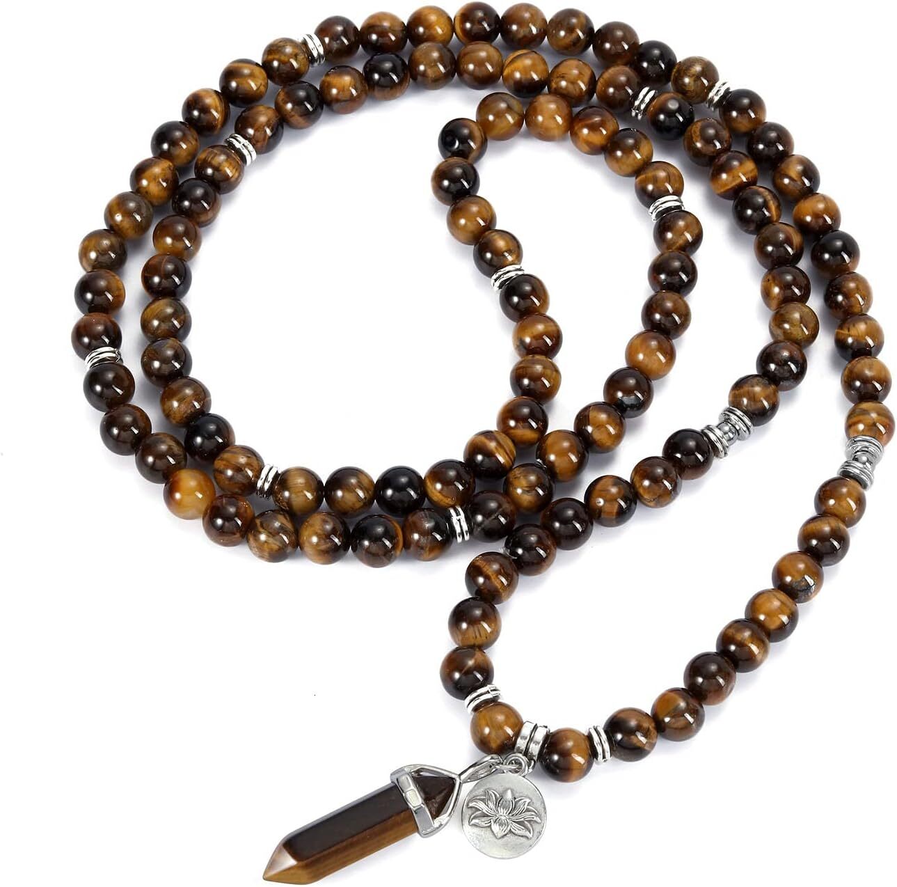 Luxury 108 Mala Prayer Beads Bracelet Natural Gemstone Bracelet Multilayer Healing Crystal Stones Stretch Bracelets Yoga Meditation Reiki Quartz Jewel