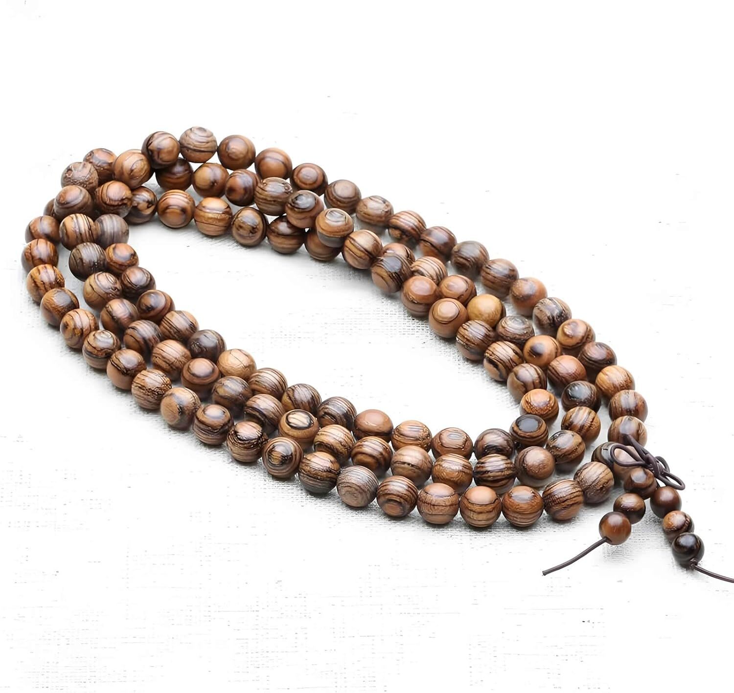 Luxury Zen Unisex Natural Tigerwood Sandalwood Beads Buddhist Consecration Buddhist Prayer Bracelet Link Wrist Necklace Chain Beads