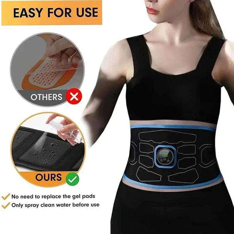 EMS Abdominal Toning Belt Electric Stimulation Muscle Toner Waist Trainer Slimming Belts Fiess Workout Equiment