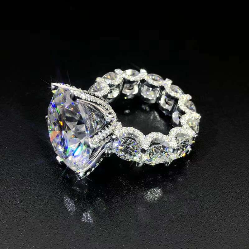 9mm 3ct 925 Sterling Silver Engagement Moissanite Wedding Rings VVS D Color Moissanite Mens Rings