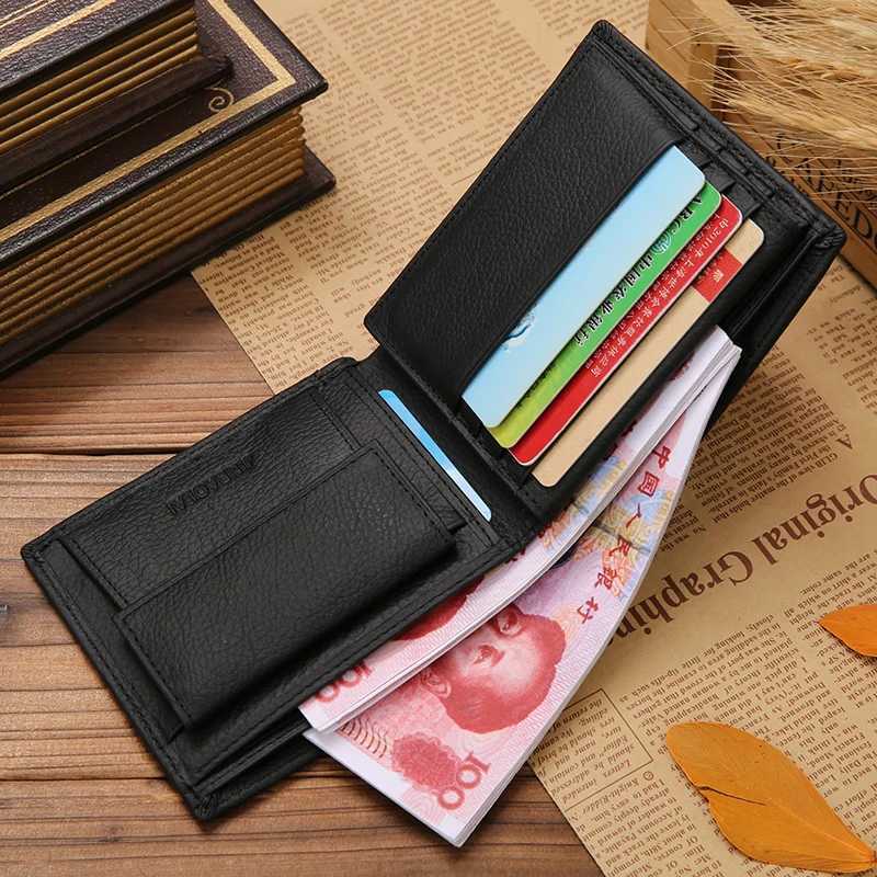 Designer Genuine Leather Wallets for Men Portable Short Purses Mens Card Holder Purse and Handbag Male Bifold Wallet Z250621