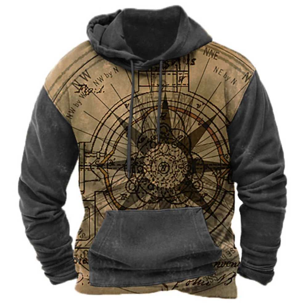 Mens Vintage 3D Printing Y2k Hoodie Harajuku Tops Hooded Sweatshirt Winter Oversized Casual Clothes Streetwear FashionXJ250621