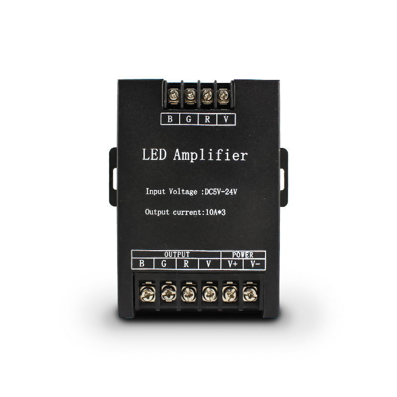 30A RGB Amplifier 5V 12V 24V High-Power Lamp Constant Voltage PWM Dimmer Signal Repeater LED Light 3-Channel Controller Extender