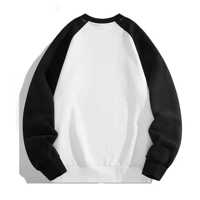 Spring Autumn Mens Sweatshirts Fashion Patchwork Long Sleeve O-Neck Loose Streetwear Pullovers Casual Hoodies Sweatshirt Men XJ250621