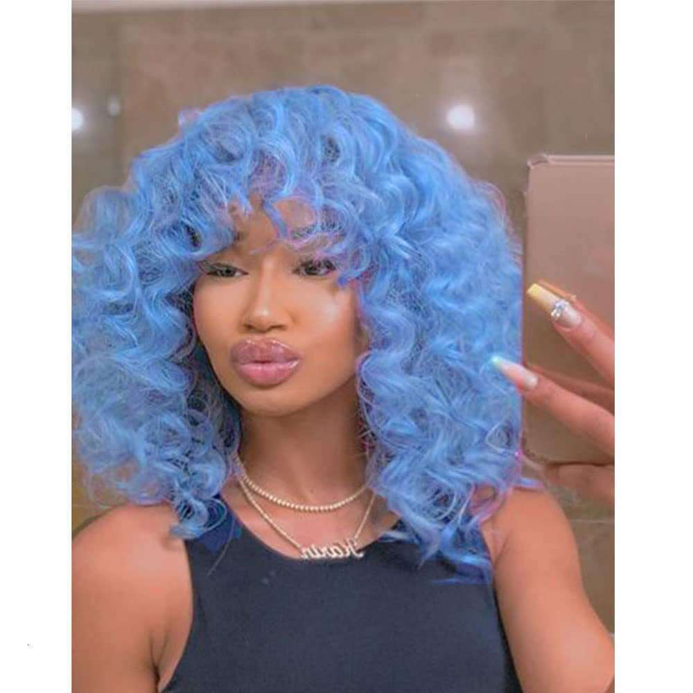 New Style Top Hairpiece For Women Fashion Trend Ladies Wig Middle Part Synthetic Short Curly Hair