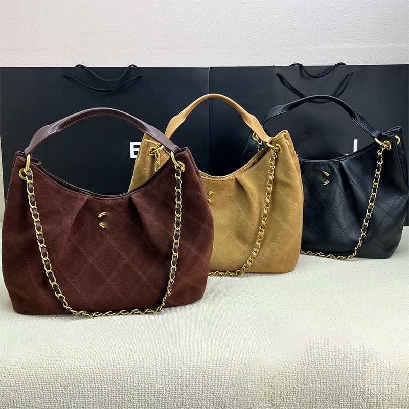 25A New Tote Shopping Bag designer shoulder bag Fall and winter handbags Lingge Suede duplex material Hardware Chain Shoulder crossbody bag high-capacity purse