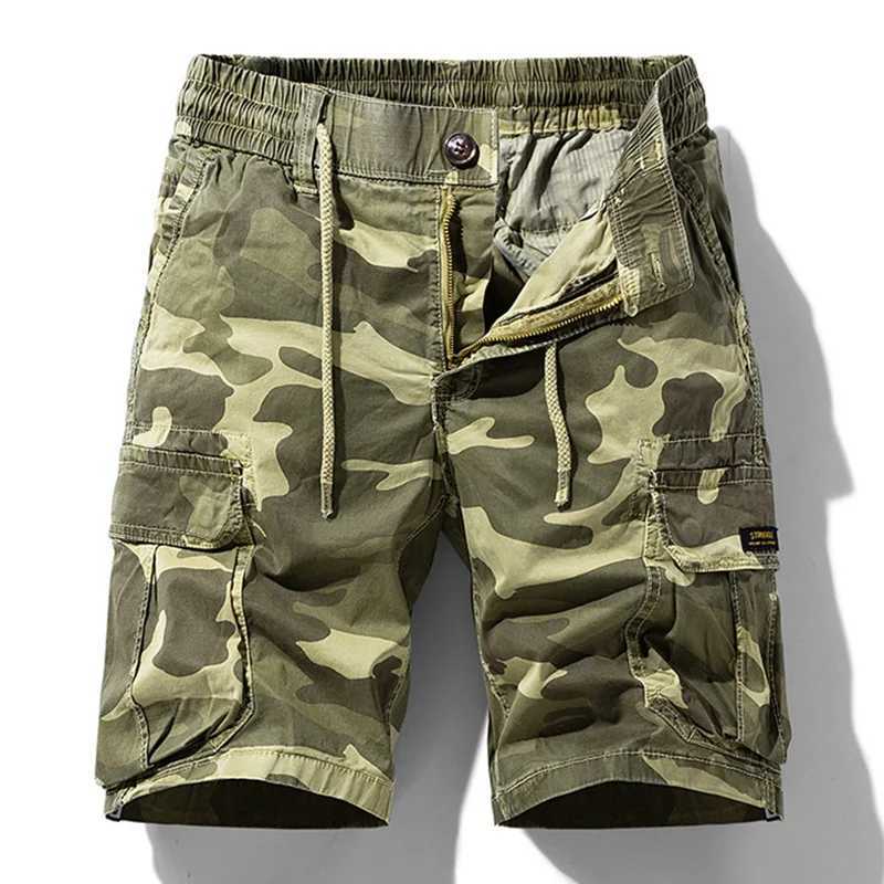 Summer Men Camouflage Cotton Cargo Shorts Mens Fashion Multi-pocket Casual Shorts Pants Outwear Breathable Joggers Shorts Male W250621