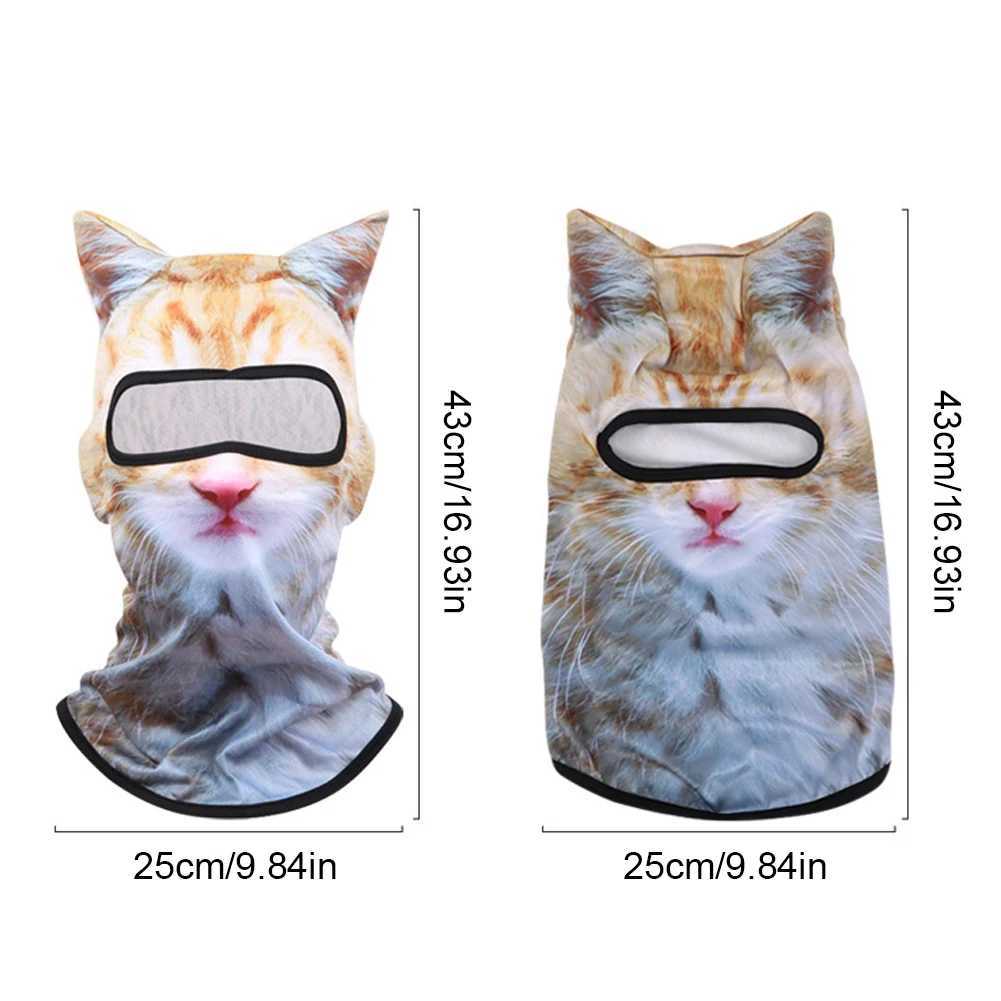 3D Cat Balaclava Motorcycle Head Cover Breathable Ski Snowboard Mask UV Protection Full Face Hood Mask for Music Festivals Raves XJ250620