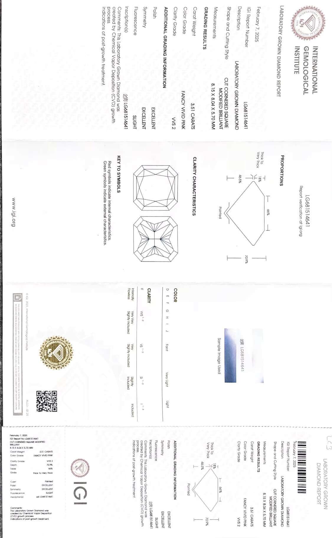 Fancy Color IGI Certified Pink CVD Lab Diamond Pear Oval Radiant Princess Cut Fancy Shape Lab Grown Diamond HPHT Loose Diamond