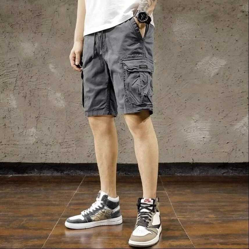 Baggy Mens Cotton Cargo Shorts Solid Multi Pocket Bermuda Short Pants for Men Luxury Japanese Street Style Popular Jorts Wide W250621