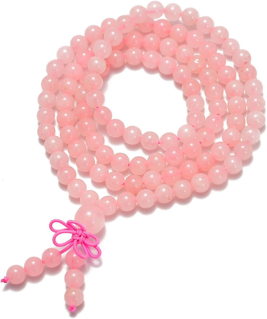 Attract Prosperity Beads 6mm Natural Healing Gemstones Buddhist 108 Prayer Mala Stretchy Bracelet Necklace Buddhist Consecration Ward Off Evil
