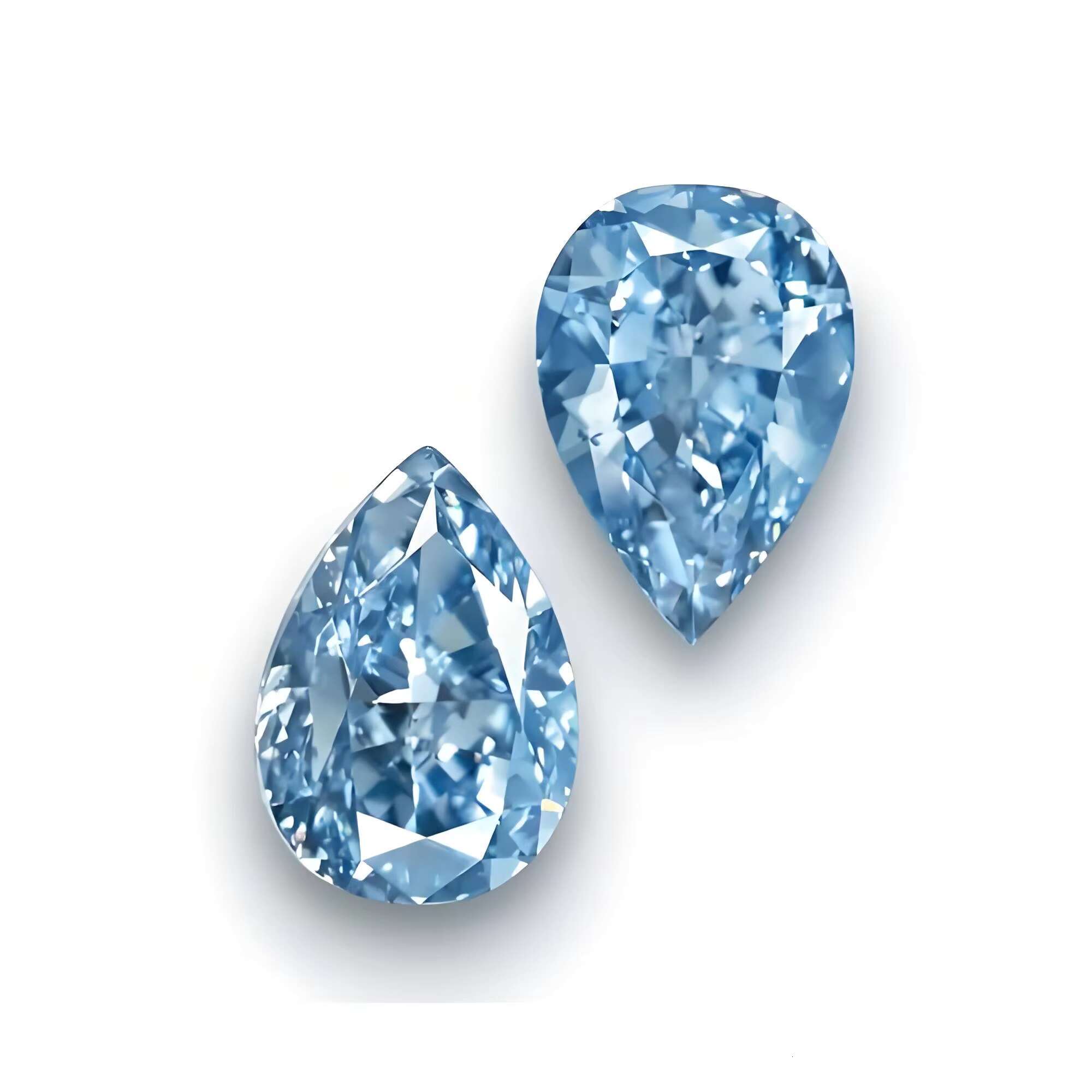 Blue Pear Cut 0.5carat- 2.5carat Lab Grown Diamond HPHT CVD Diamond Fancy Blue Color VVS VS 3EX Loose Diamond IGI GIA