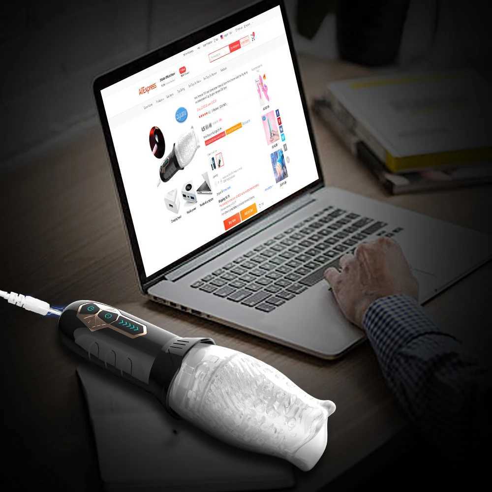 Masturbator Cup Automatic Rotating Delay Ejaculation Glans Trainer Vagina Penis Pump Sleeve Vibrator For Men Adult Toys Male W250621