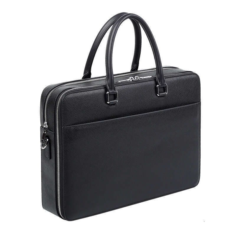 Genuine Leather Bag Fashion Briefcase Trendy Large Capacity Genuine Leather Bag Commuter Business Multifunctional Men S Handbag Black Bag