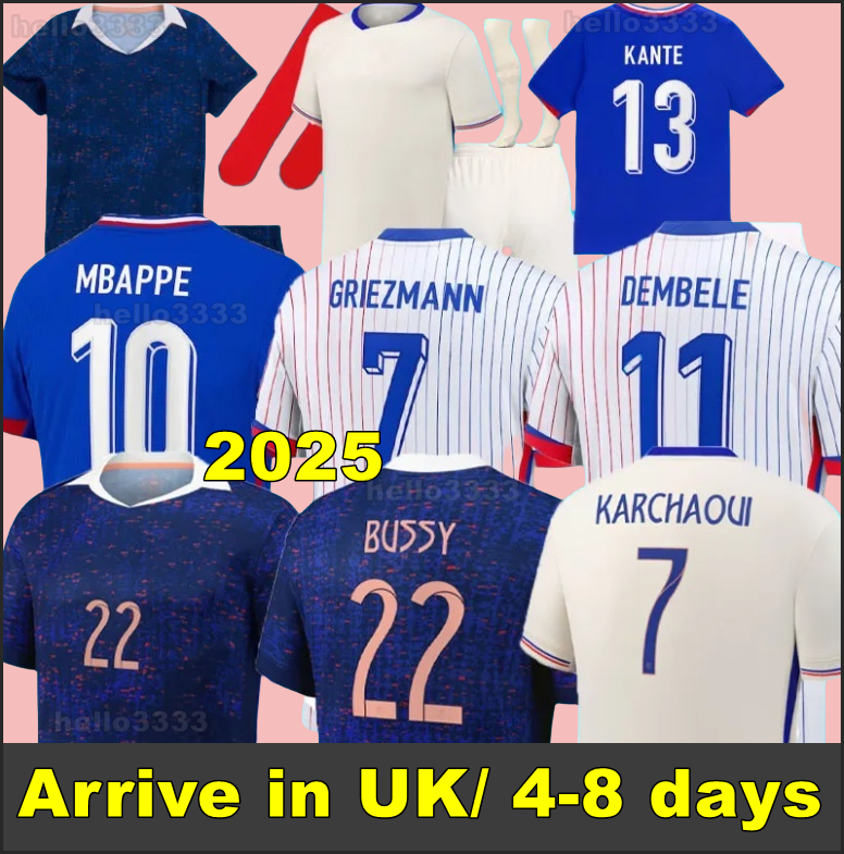 22024 2025 BENZEMA MBAPPE soccer jerseys player version GRIEZMANN POGBA 24 25 French World Cup national team francia GIROUD fans KANTE Football shirts