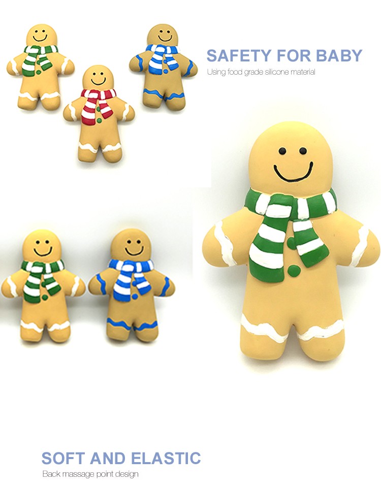 Latex Gingerbread Man Dog Toy Squeaky Chewing Christmas Themed Playing Toys