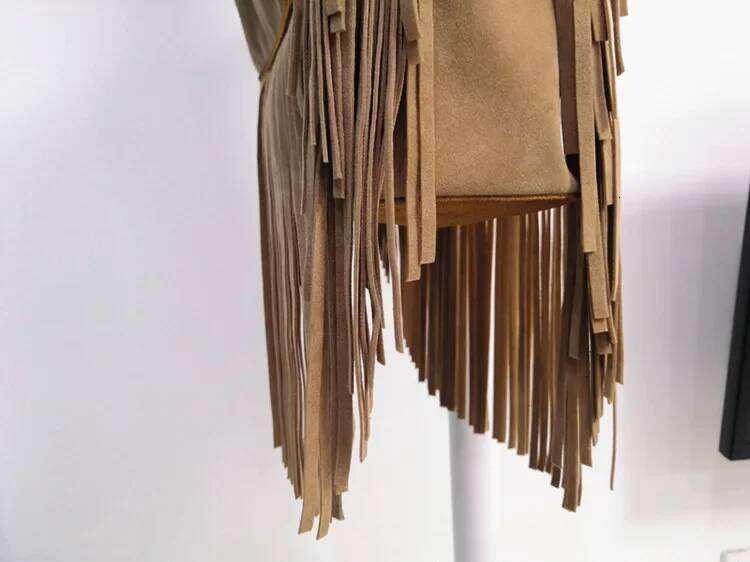 Women Fashion Leather Fringes Hobo Shoulder 2025 Female Casual Suede Luxury Bag Big Capacity Tassel Gypsy Hippie Boho Ibiza Slouchy Bag