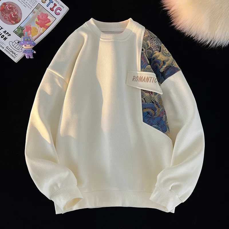 New Autumn Mens Pullover Sweatshirt Harajuku Embroidered Bear Pattern Loose Casual Round Neck Sweatshirts Unisex Fashion Clothing XJ250621