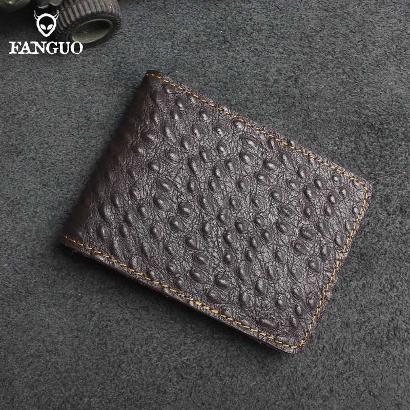 Handmade Genuine Leather Ostrich Pattern Driver License Documents Bag Driving Cover Credit/Bank Card Holder ID Card Slot Z250621