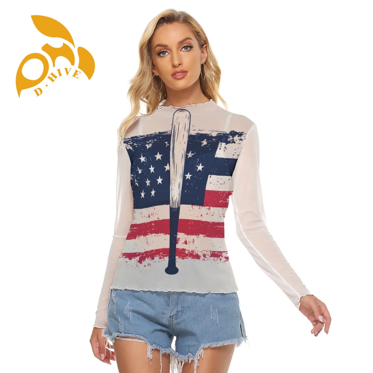 Free ship, DIY fashion designion customized Customized All-Over Print Women's Mesh T-shirt for woman new cool sexy high quality