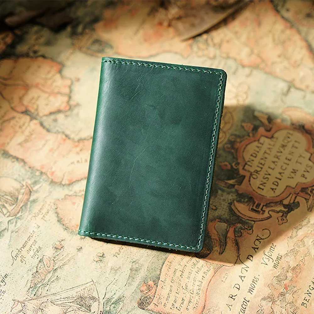 Genuine Leather Credit ID Card Holder Vintage Business Cards Storage Bag Unisex Wallet Coins Case Pocket Z250621