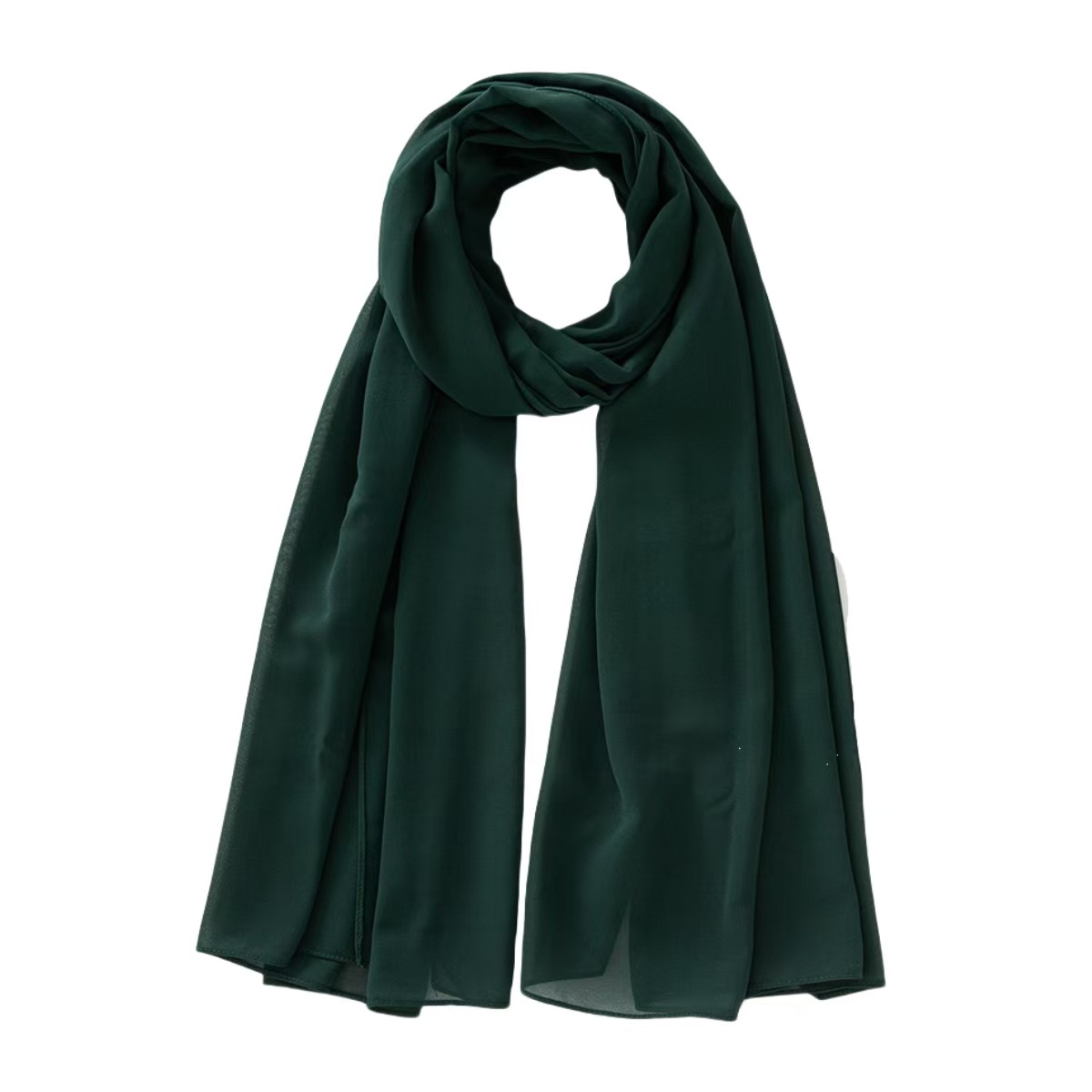 T1026 Pearl Chiffon Bubble Scarf Gauze Long Scarf Solid Color Malaysian Women's Head Scarf National Head Scarf Scarf