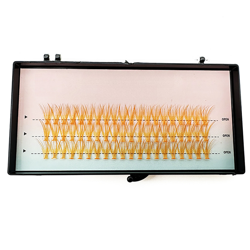 20P Colorful Hot Melt Cluster False Eyelashes Handmade Shiny Eyelashes Three Rows Stage Wear Gradient Eyelashes Self-Grafting New Free Delivery