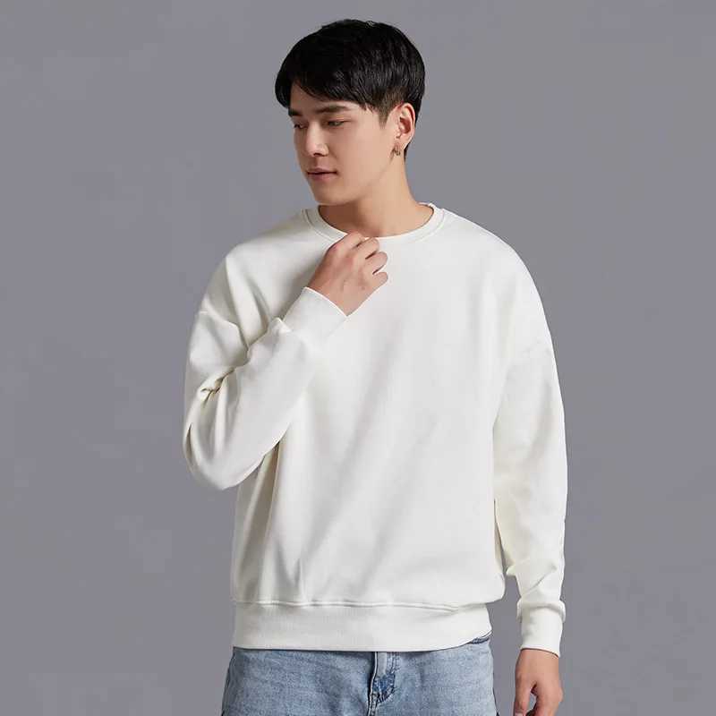 2025 Brand New 100% Cotton Mens Sweatshirt O-Neck Pullover Thin Men Hoodless Sweatshirts Casual Solid Color For Men Sweatshirt XJ250714