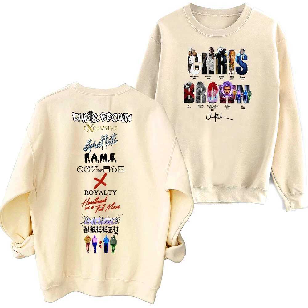 Chris Brown 11 Tour 2024 Sweatshirt Oversized Harajuku Round Neck Long Sleeve Sweatshirts Music Tour Fans XJ250621