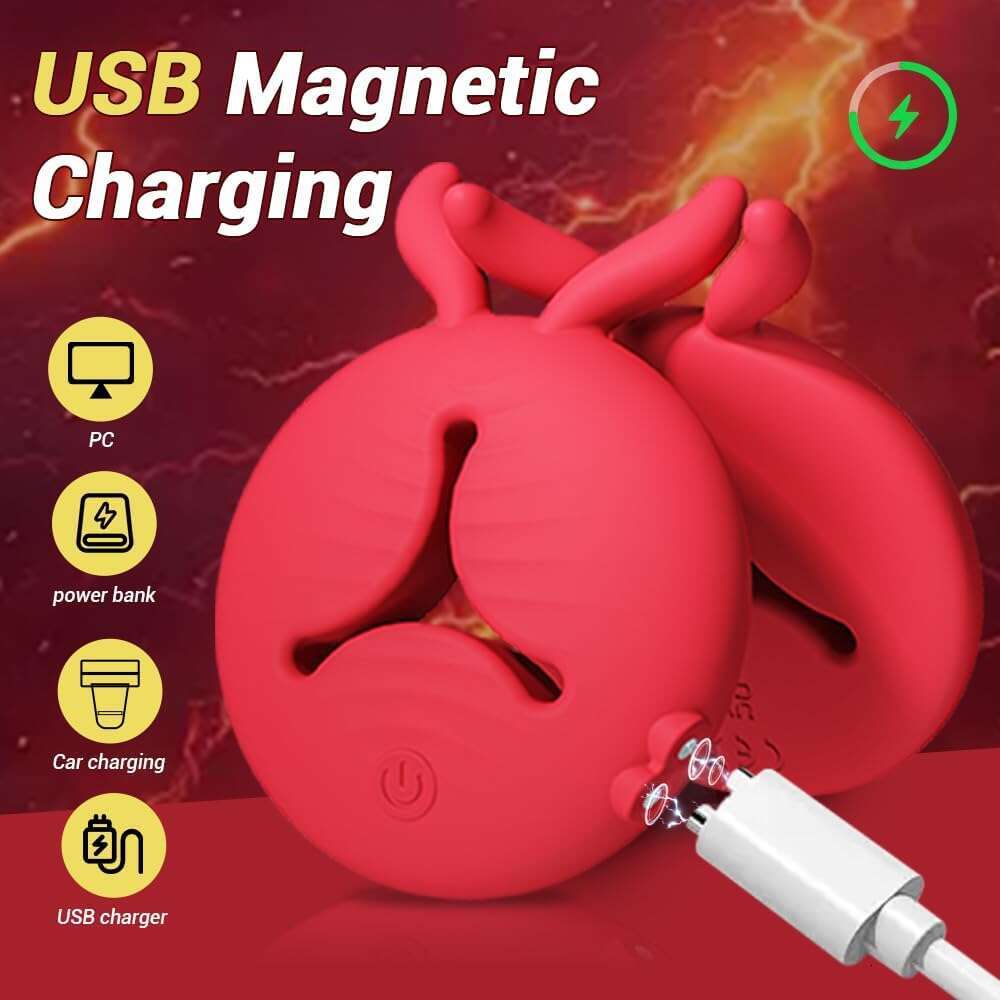 Sex Toys, 4 in APP Remote Control Adult BDSM Toys 1 Pair Vibrator Dildos with 10 Tongue Licking Vibrating Nipple Clamps Stimulator Sexual Pleasure Too