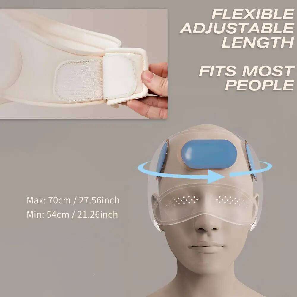 360° Air Bag Head Deep Relax Scalp&Eye Massager With Heat Compression 2000Mah Rechargeable Migraine Caps Sleep Aid