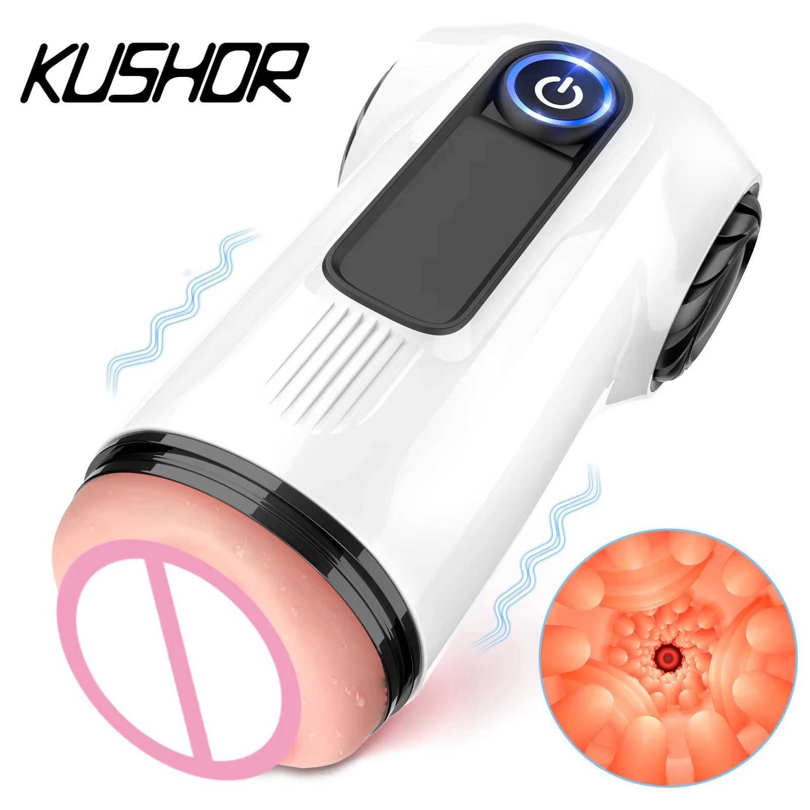 KUSHOR Automatic Sucking Male Masturbators Blowjob Machine Masturbation Cup Pocket Pussy Penis Pump Adult Sex Toys for Men 8 W250621
